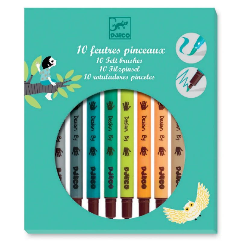 Djeco 10 Feutres Pinceaux, Couleurs Tertiaires 1 Djeco 10 Feutres Pinceaux, Couleurs Tertiaires