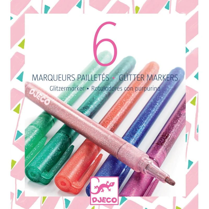 Djeco 6 Marqueurs Pailletés - Sweet 1 Djeco 6 Marqueurs Pailletés - Sweet