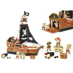 Bateau Pirate Jouet En Bois - Vilac -Enfants Jouets Magasin bateau pirate vilac 2