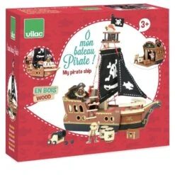 Bateau Pirate Jouet En Bois - Vilac -Enfants Jouets Magasin bateau pirate vilac 3