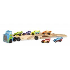 Camion Porte Voitures Avec 6 Voitures De Courses -Enfants Jouets Magasin camion porte voitures avec 6 voitures de courses 3