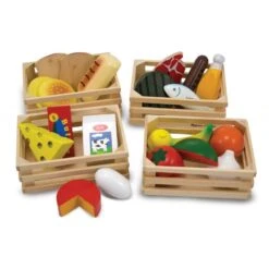 Dînette En Bois - 4 Barquettes D'aliments -Enfants Jouets Magasin dinette en bois 4 barquettes d aliments 3