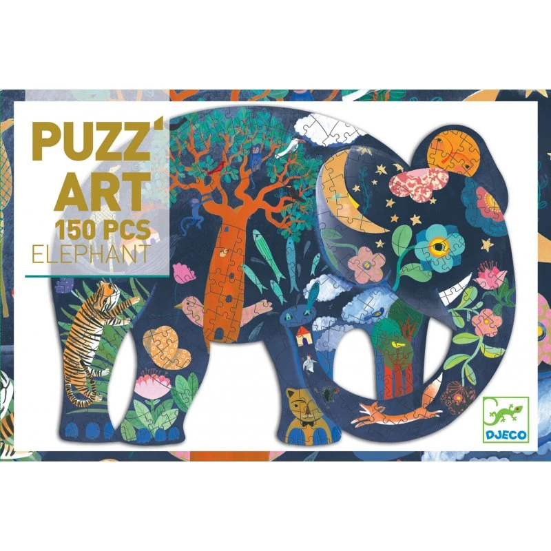 Eléphant - Puzz'art Djeco 150 Pièces 1 Eléphant - Puzz'art Djeco 150 Pièces