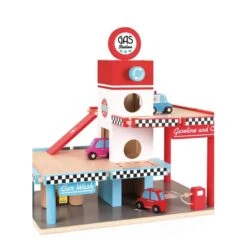 Janod Garage Station Service En Bois -Enfants Jouets Magasin garage bois station service janod 4