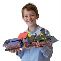 La Locomotive 3D + Histoire Des Trains - Livre + Maquette -Enfants Jouets Magasin la locomotive 3d livre maquette 6
