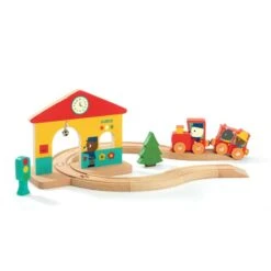 Minitrain Circuit De Train En Bois Djeco Dès 18 Mois -Enfants Jouets Magasin minitrain circuit de train djeco 3