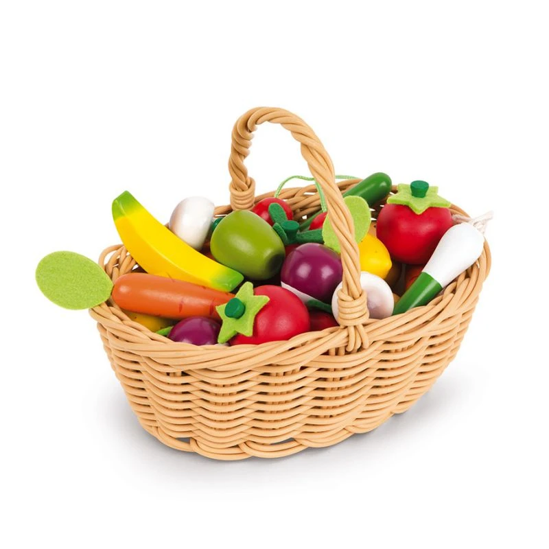 Janod Panier De 24 Fruits Et Légumes En Bois 1 Janod Panier De 24 Fruits Et Légumes En Bois