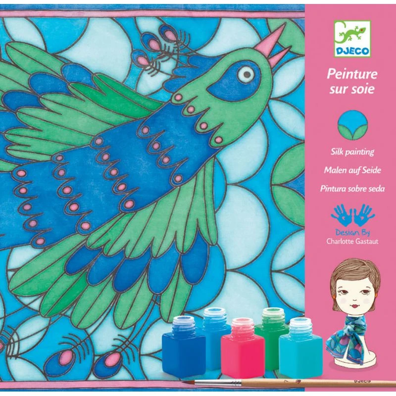 Peinture Sur Soie "Le Paon" - Djeco 1 Peinture Sur Soie "Le Paon" - Djeco