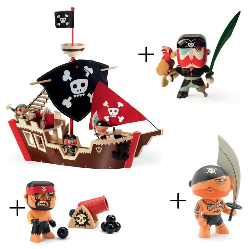 Petit Pack Bateau Pirate Djeco Avec 3 Figurines 1 Petit Pack Bateau Pirate Djeco Avec 3 Figurines