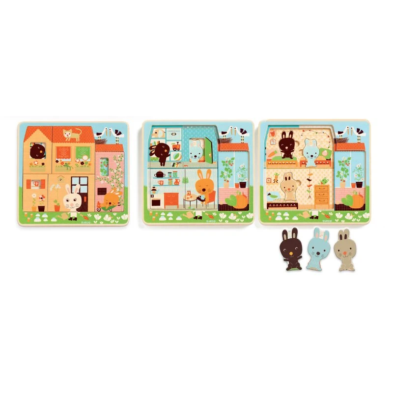 Chez Carrot - Puzzle 2 Ans Sur 3 Niveaux - Djeco 2 Chez Carrot - Puzzle 2 Ans Sur 3 Niveaux - Djeco – Image 2