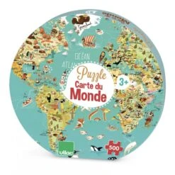 Vilac Puzzle Carte Du Monde Fantastique 500 Pièces