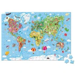 Puzzle Géant Carte Du Monde 300 Pièces - Janod -Enfants Jouets Magasin puzzle geant carte du monde 300 pieces janod 2