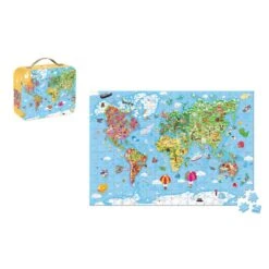 Puzzle Géant Carte Du Monde 300 Pièces - Janod -Enfants Jouets Magasin puzzle geant carte du monde 300 pieces janod 3