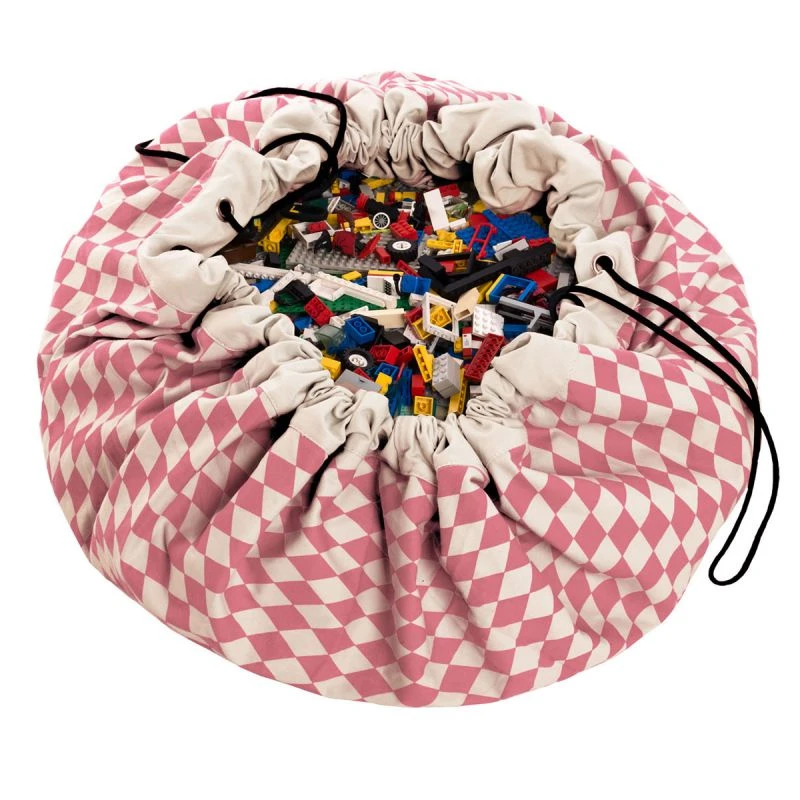 Sac Rangement De Jouets Diamant Rose - Play And Go 1 Sac Rangement De Jouets Diamant Rose - Play And Go