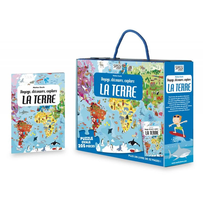 Voyage, Découvre, Explore La Terre - Puzzle + Livre 1 Voyage, Découvre, Explore La Terre - Puzzle + Livre